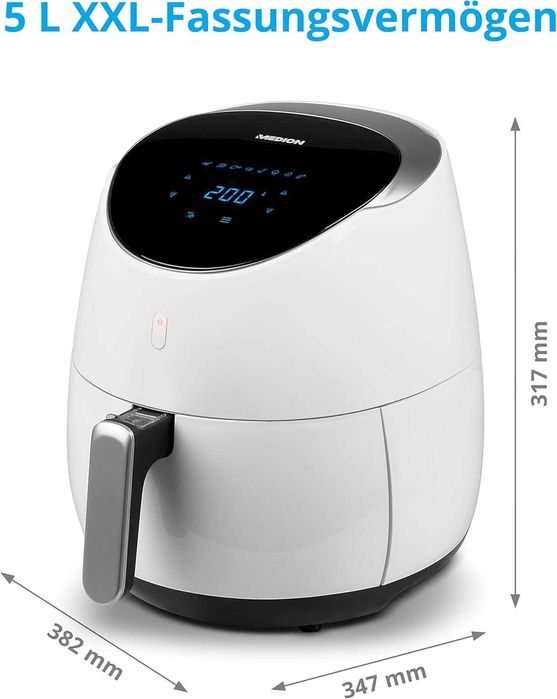 Фритюрник с горещ въздух Medion XXL, 2000 W 5 L, бял