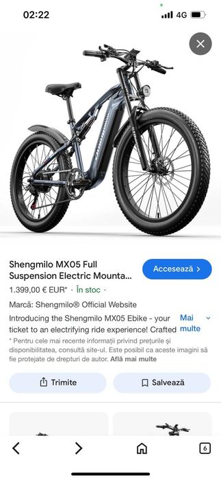 Bicicleta electrica Shengmilo MX05