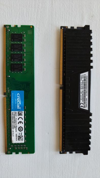 16Gb DDR4 - Crucial 2400Mhz CL 17 - Corsair 2133Mhz CL 13