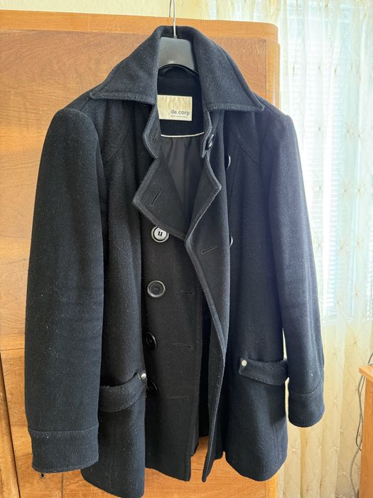 Дамско черно палто