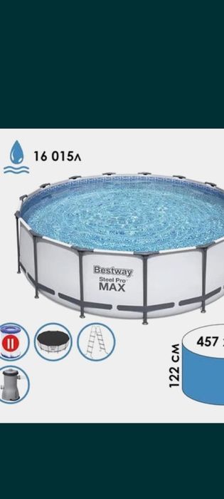 Бассейн intex Bestway 457x1.22см каркасный бассейн