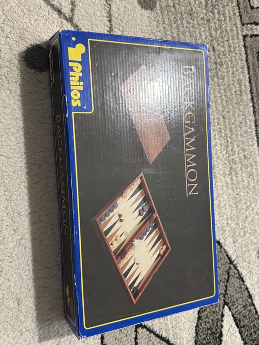 Joc Table (Backgammon) PHILOS – Brand German, Casetă Lemn