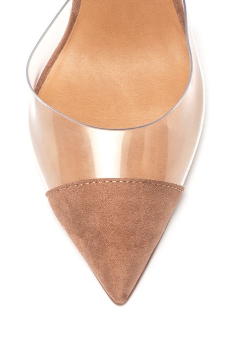 Елегантни Обувки на висок ток с прозрачна част бежави Steve Madden