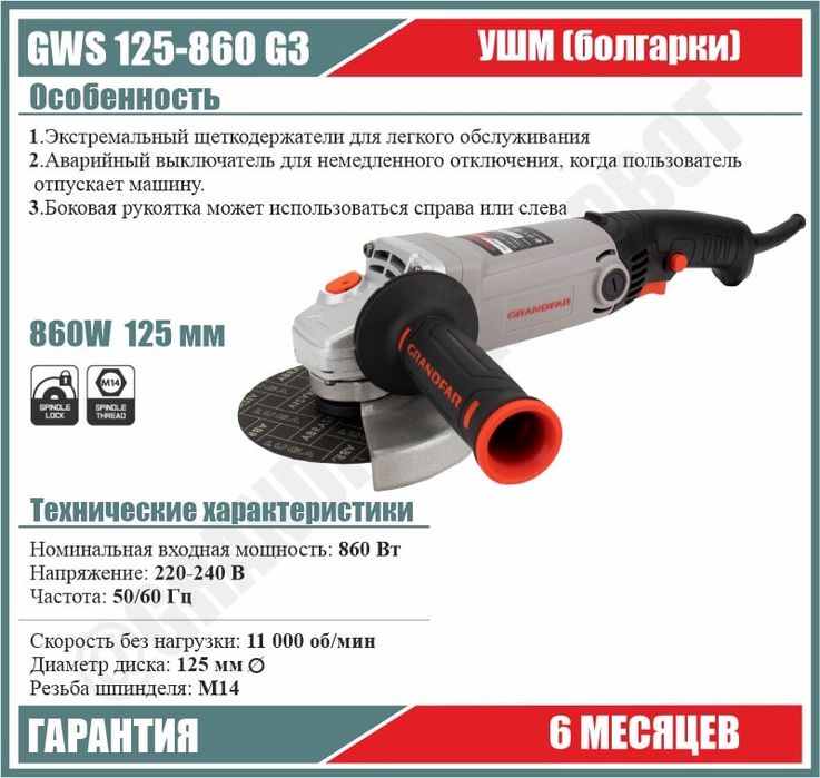 Болгарки УШМ Grandfar