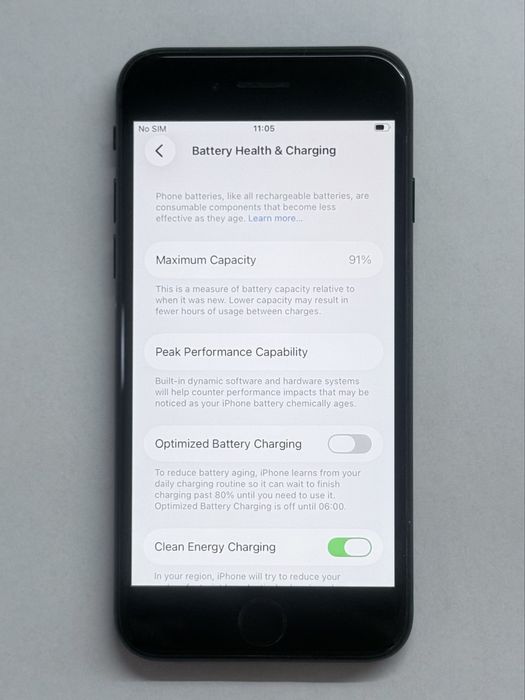 iPhone SE2022 3rd Black 128GB 91% battery