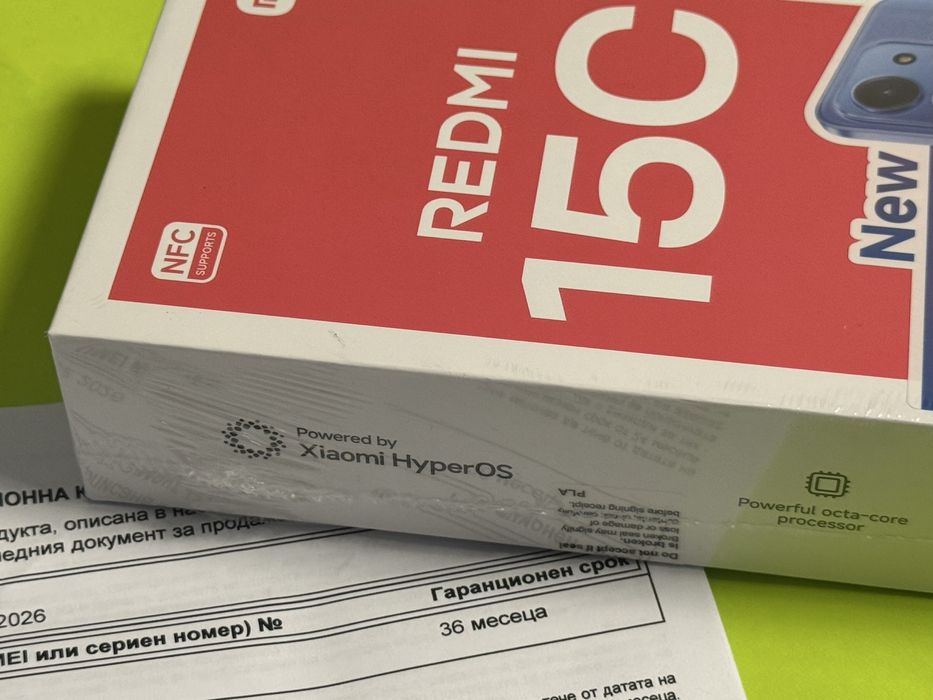 ЗАПЕЧАТАН 256GB Xiaomi Redmi 15C Yettel Гаранция 2028г. Blue