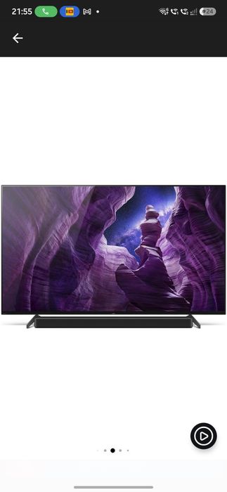 elevizor Sony 55A8, 138.8 cm, Smart Android, 4K Ultra HD, OLED, Clasa G