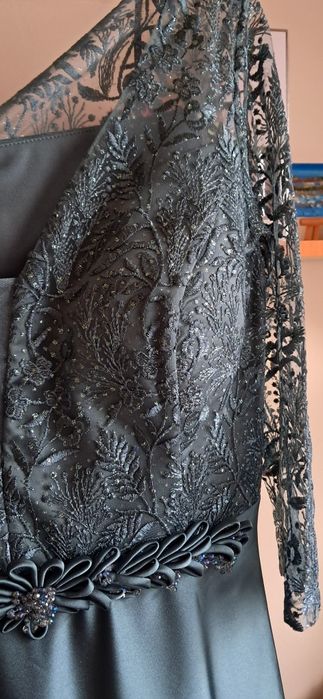 Rochie lunga de seara verde