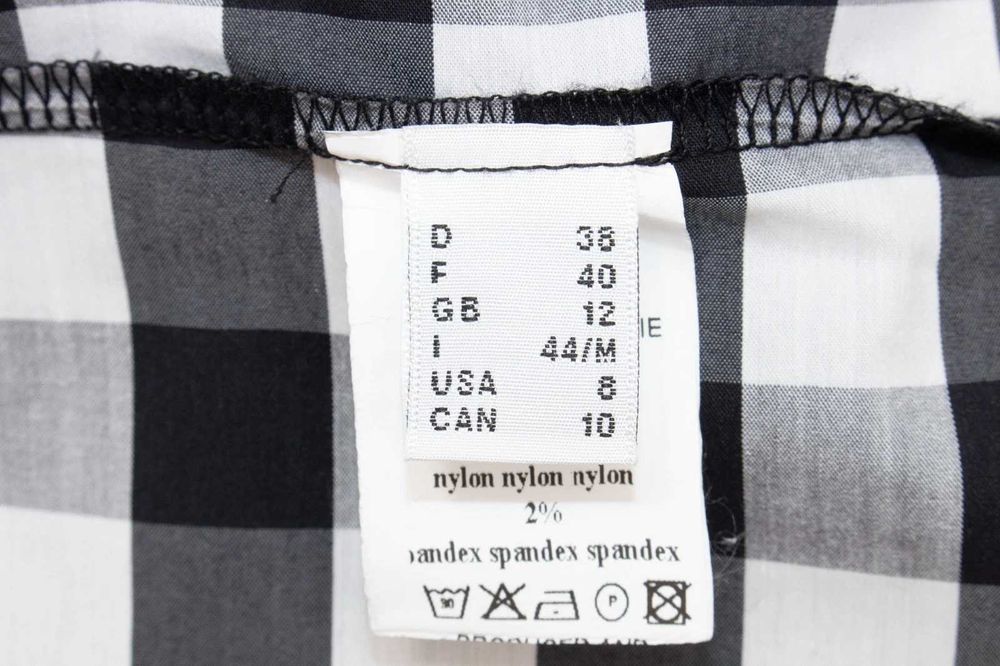 Otto D'Ame дизайнерска дамска рокля в каре черно бяла миди дължина 38