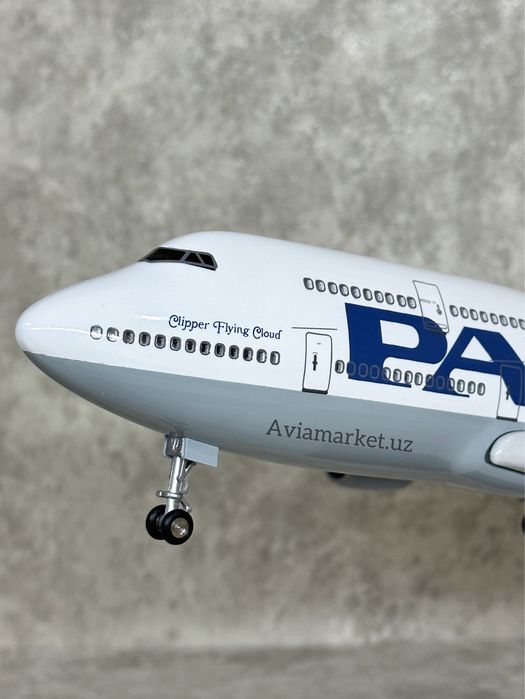 Самолет сувенир (BOEING-747 PAN AM AMERICA) с Led подсветкой