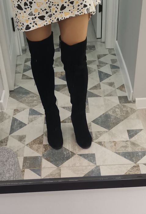 Замшевые ботфорты 37р