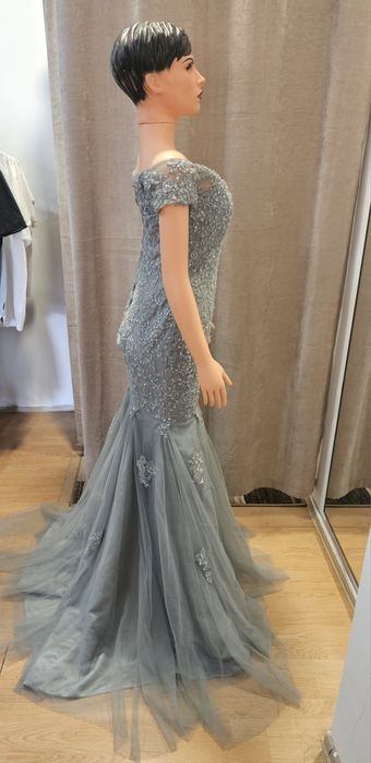 Rochie de mireasă inedită, gri,second hand premium