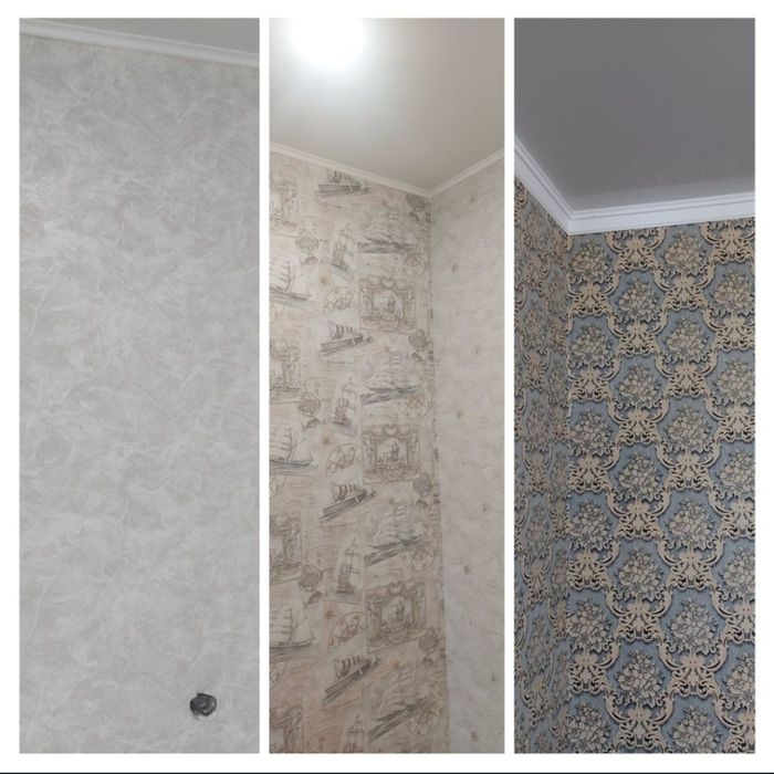 Обои, поклейка галтель