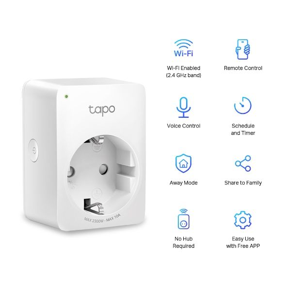 ,,Tapo” P100 (2-pack) Wi-Fi SMART Мини Контакти