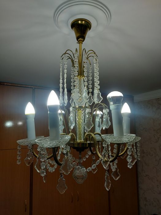 Люстра хрустальная 6 рожковая