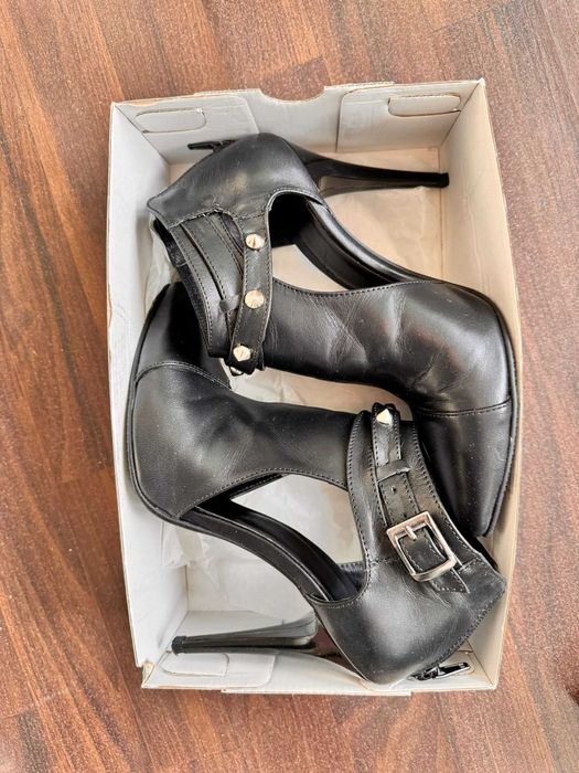 Botine Dama Piele Naturala Negru