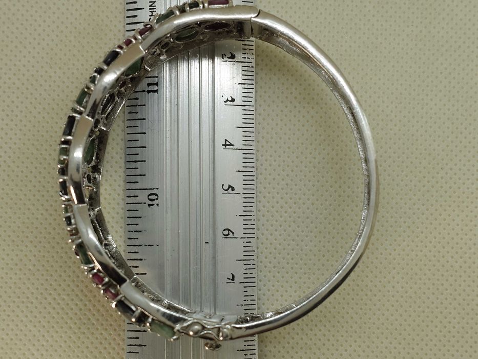 Brățară argint  – Artă Bijutieră India Safire, rubine si smaralde