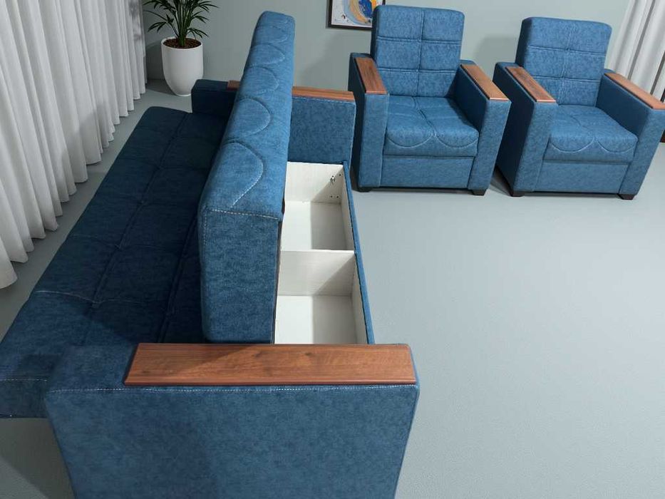 Диван «тройка» с креслами, раскладной, Divan kreslo troyka yotadigan