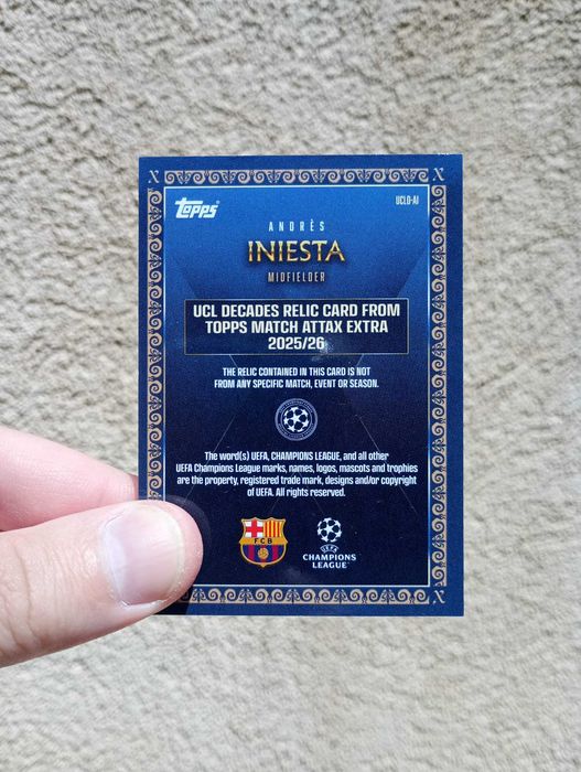 Andrés Iniesta UEFA Champions League Topps Relic 2025-26
