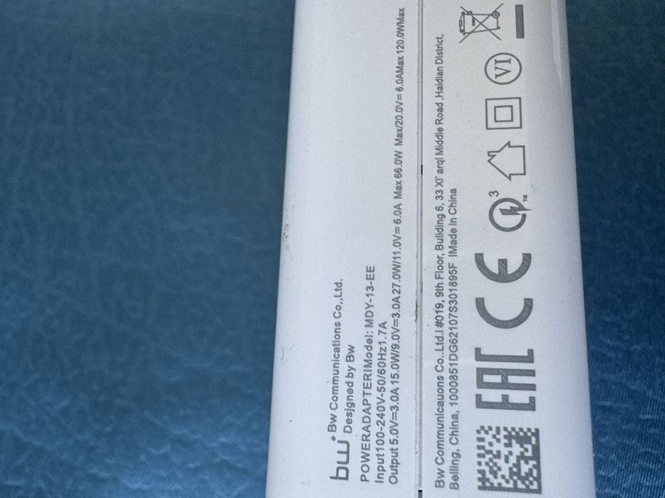 Бързо зареждане,  Зарядно BW MDY-13-EE USB 120W , 5V/3A, 9V/3A, 11V/6A, 20V/6A