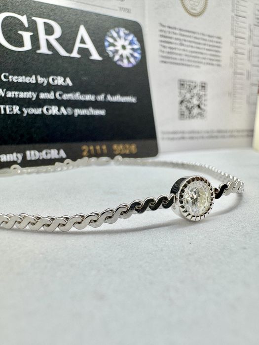 Сребърна гривна с мойсанит (Диамант) 0.5 карата