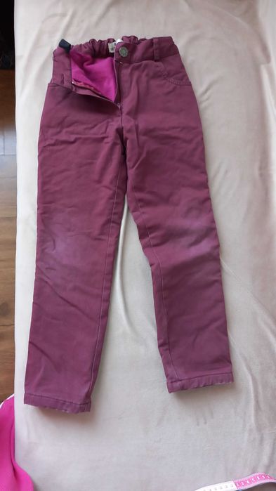 Брюки на девочку, тёплые, Бордового цвета.