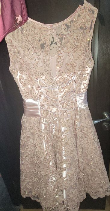 Rochie eleganta roz pudra-ocazie specialamasura 36