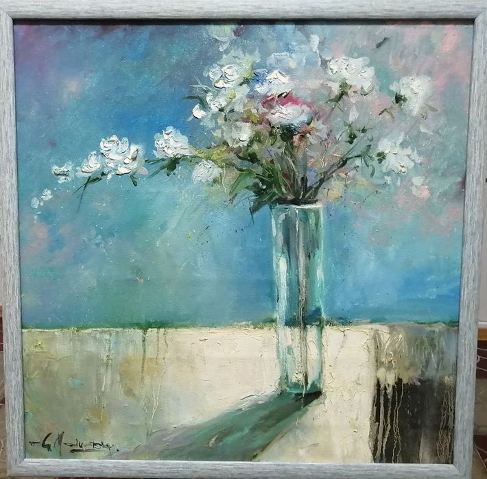 Герман Медведский. Букет в стакане. 60*60 см