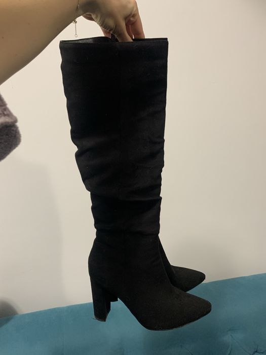 битуши до коляното, черен велур 38ми номер