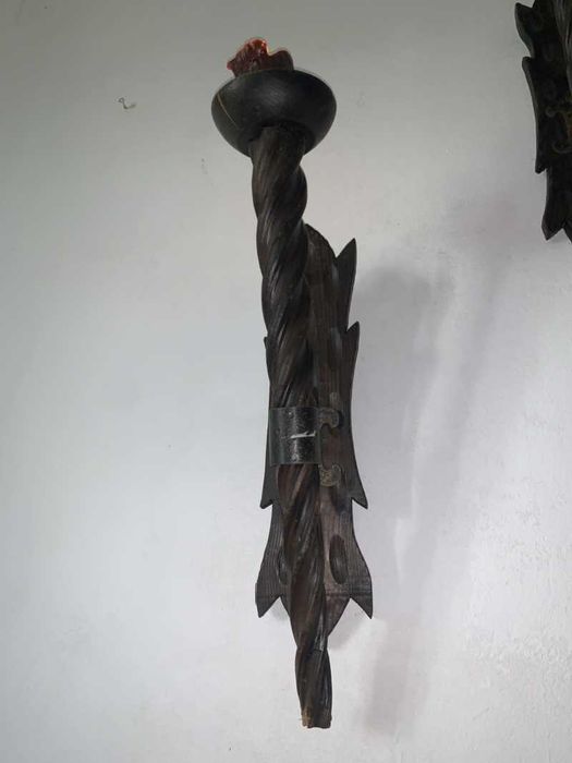Torta lumanare din lemn cu fier forjat decor