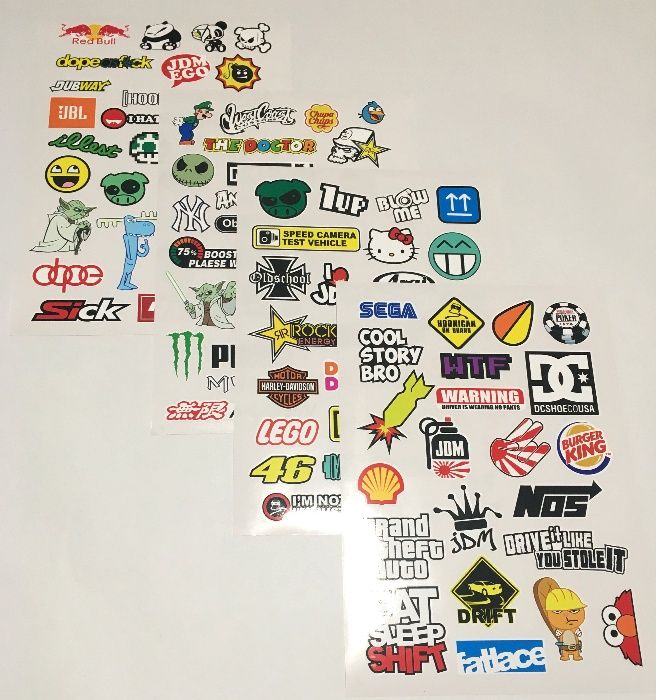 ПРОМОЦИЯ! 100 бр. БОМБ BOMB стикери изрязани по контур всеки поотделно