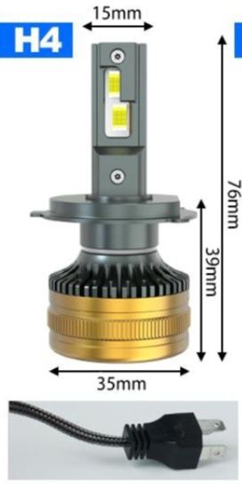 Becuri LED H4 9003 HB2 Canbus 12V-24V 60000LM set 2buc