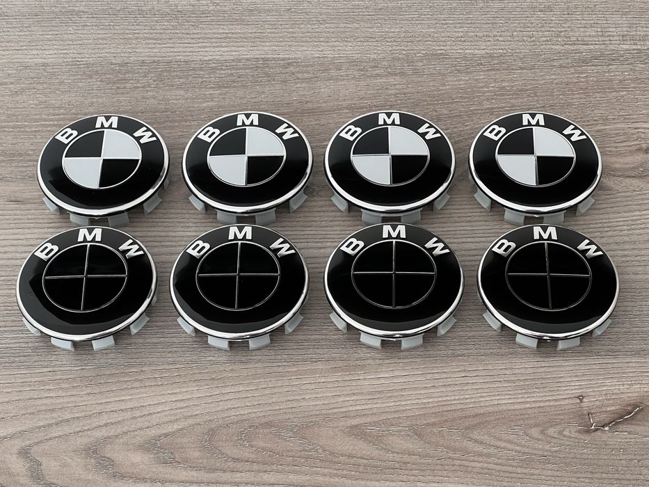 Капачки за джанти за БМВ 68мм Черни и Черно бели