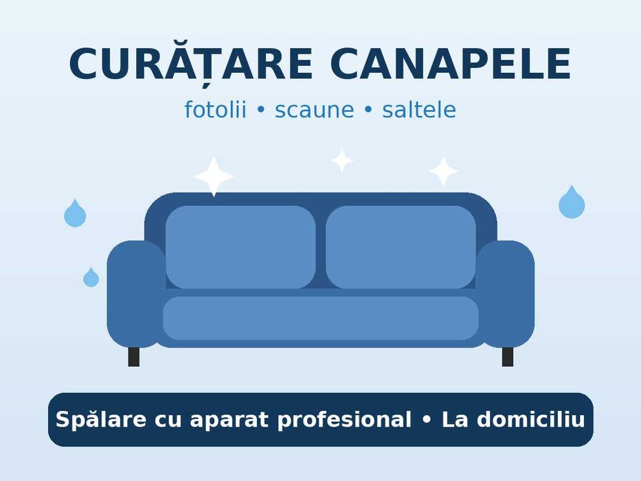 Curățare canapele, fotolii și saltele la domiciliu