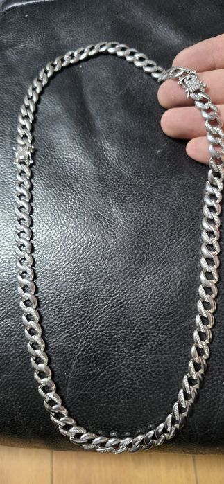 Set cuban argint lant si brățară