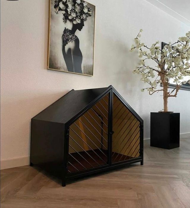 Cuști pentru câini din lemn și metal – personalizate, de interior