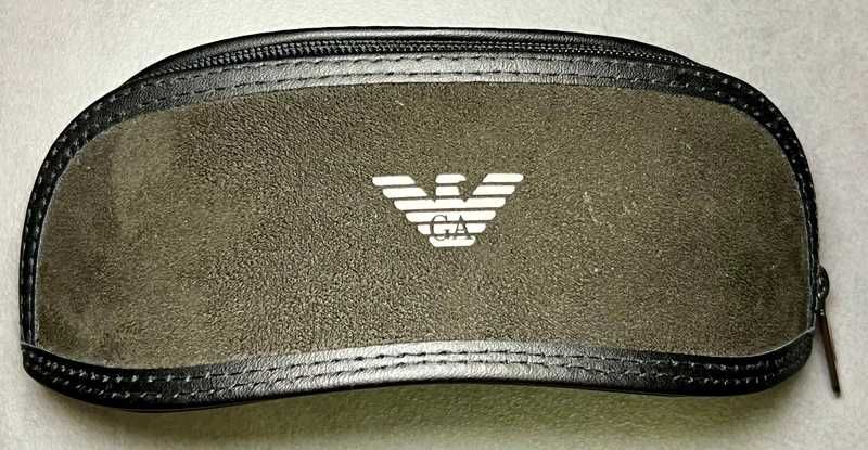 Toc ochelari Emporio Armani - Fermoar - Piele întoarsă / Textil - Negru