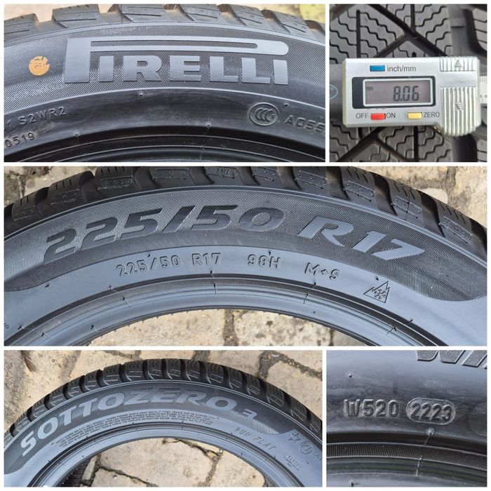 O bucată 225/50 R17 M+S iarnă - una Pirelli Bridgestone