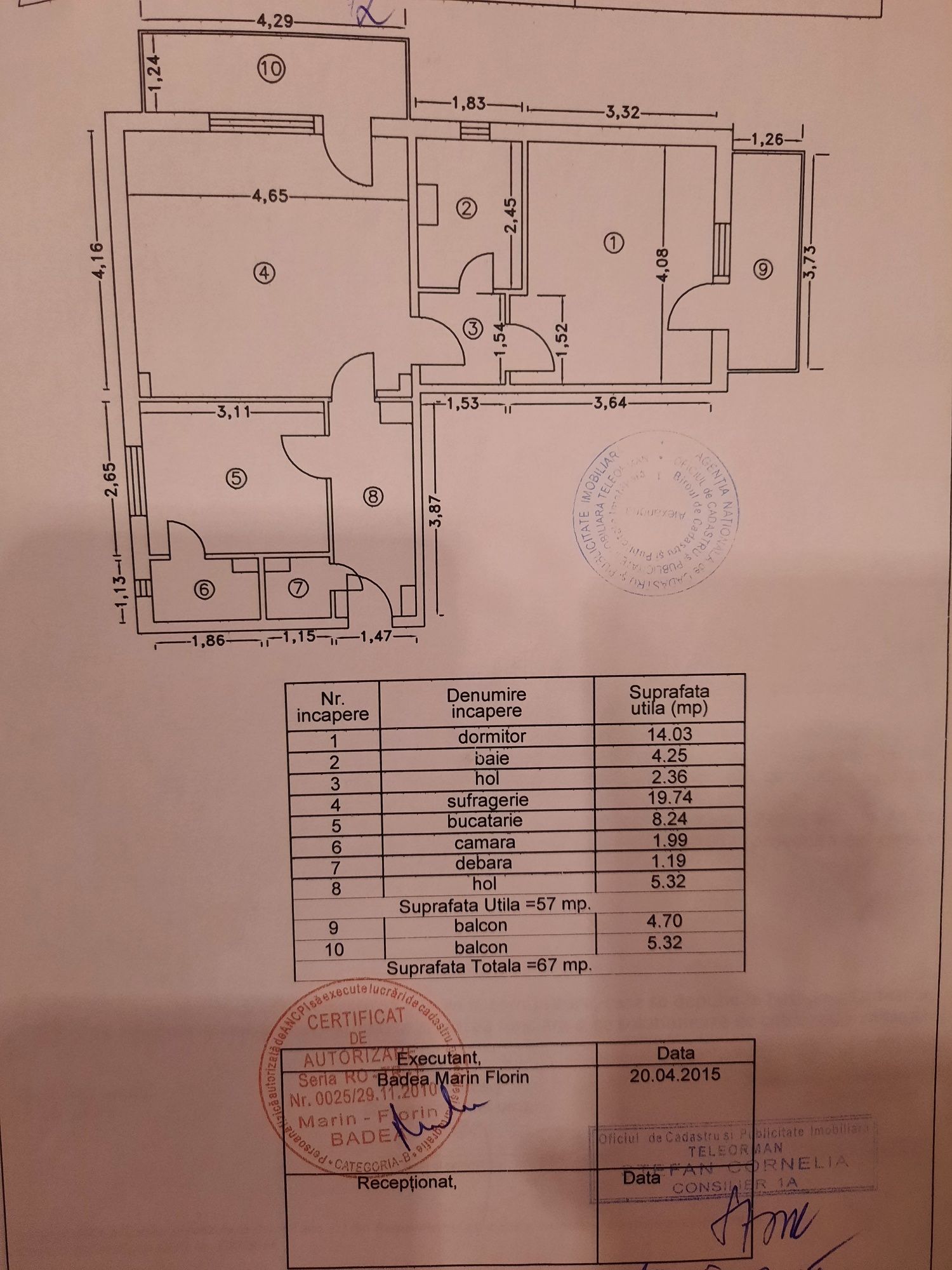 V Nd Apartament Camere Dunarii Mp Utili Balcoane Alexandria