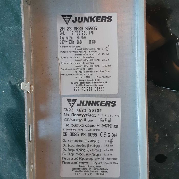 Piese JUNKERS Euroline ZW 23 AE si Euroline Compact 23 AE