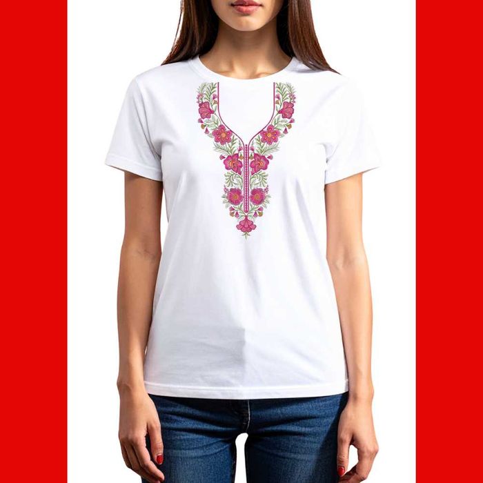 Дамски тениски с шевица , тениска с народни мотиви