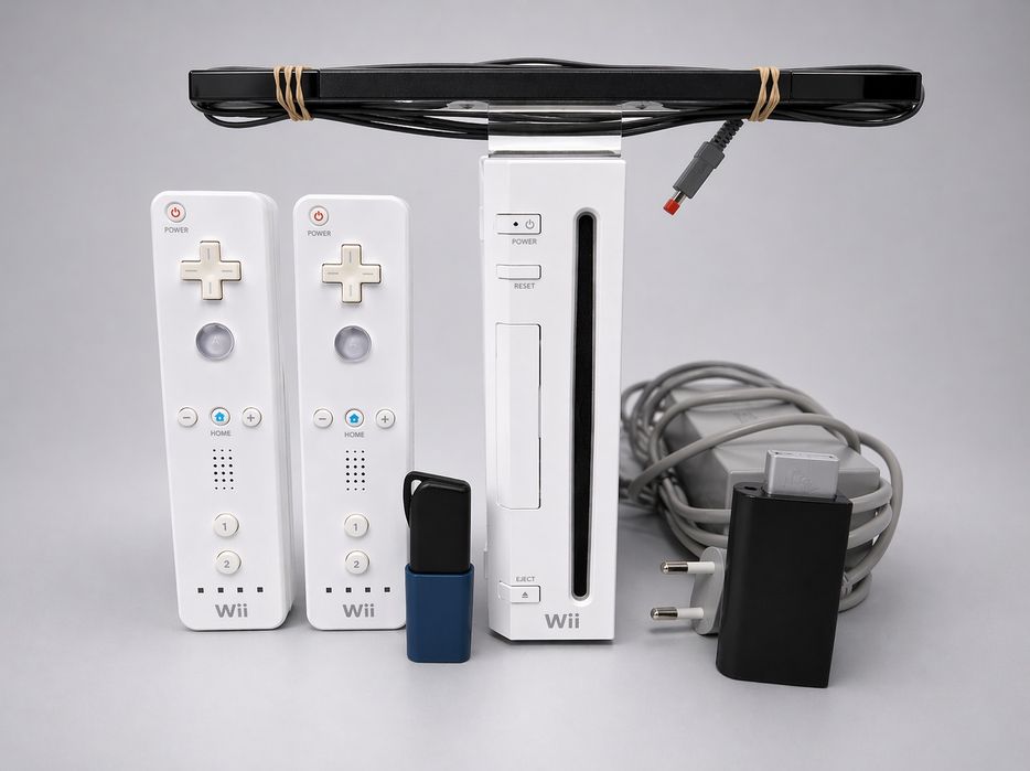 Nintendo Wii, Modat, 8 în 1, 350 jocuri, 2 manete, HDMI