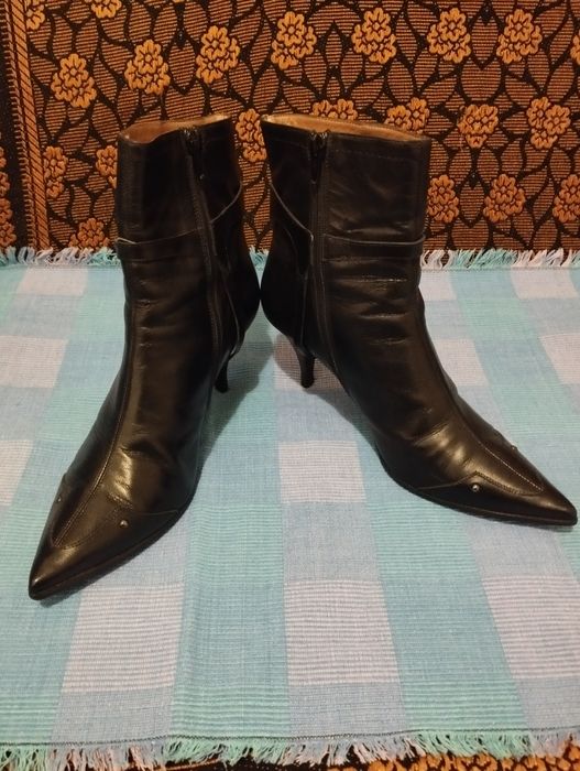 Botine dama Italia, piele naturala, negru