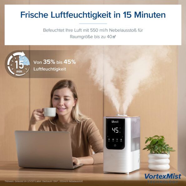 Oвлажнител за въздух Levoit OasisMist LUH-O451S-WUK 4.5L – много добро