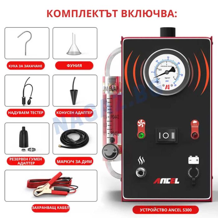 Машина за Пушек/ДИМенТестер ANCEL S300/Откриване на теч/утечка в ТУРБО