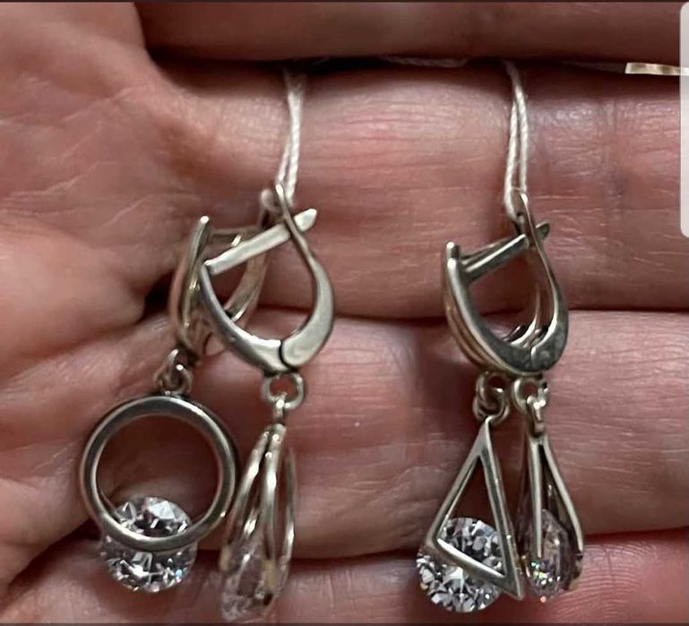 Сребърни обеци и к-ти.