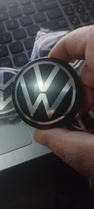 VW - Embleme aluminiu autoadezive pentru capace jante aliaj