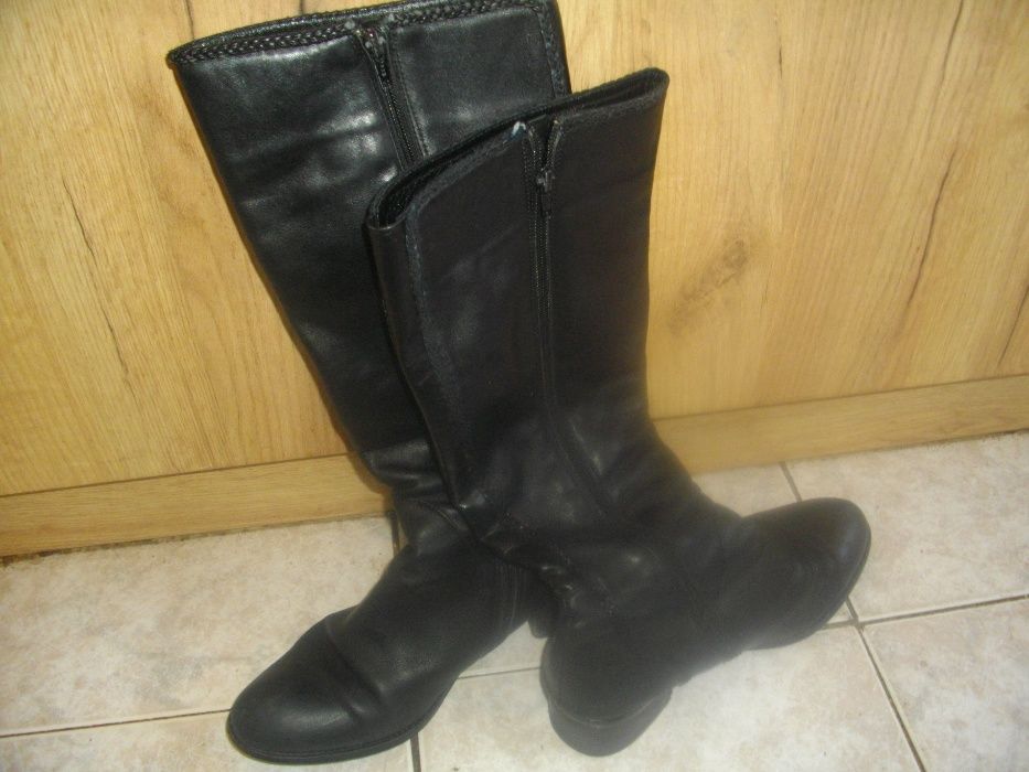 №39-Дамски Естествена Кожа-Ботуши-Дълги-Всесезонни-REM Gi-Почти Нови