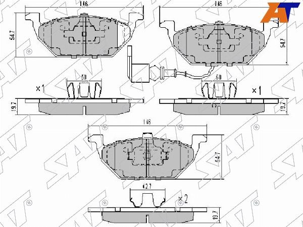 Колодки тормозные AWY, BMD,  AZQ, BME , AUA/BBY/BKY Volkswagen Polo