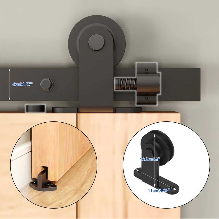 Set complet feronerie pentru usa glisanta, lungime 153cm